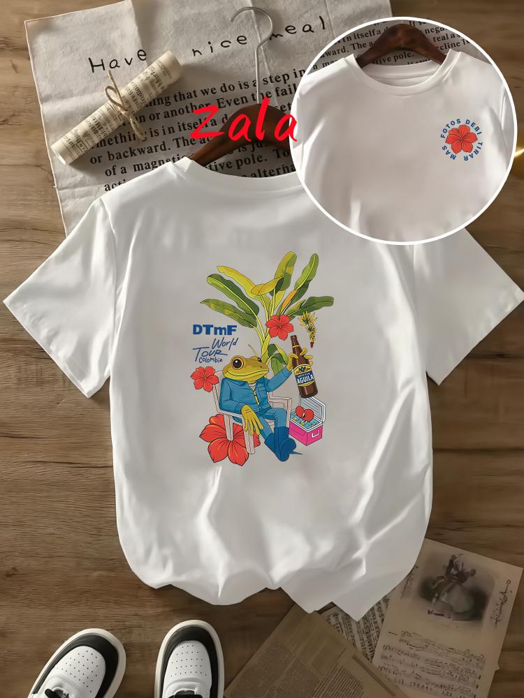 Rapper Bad Bunny Unisexs Tshirt Debi Tirar Mas Fotos Dtmf World Tour Unisex Tshirts Summer Casual Short Sleeved Unisexs Clothing