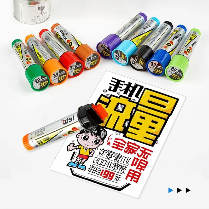 Best Sale Various Color Waterproof Permanent Ink Pop Poster Marker Pen Bigger Tip for Paint Colorful and Popular