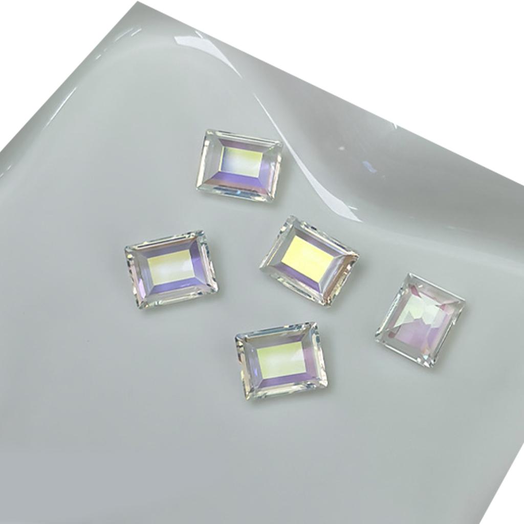 10 Pcs Nail Rhinestones Nail Crystal Gems Rectangular Nail Charms Clear Nail Art Charms Nail Art Decorations for Women
