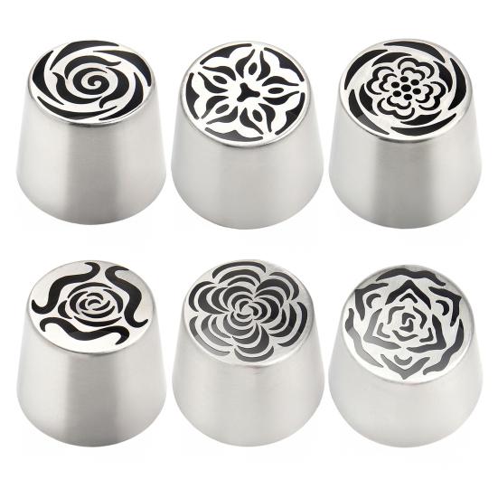 Oversized Russian Piping Tip Set Decorative Marshmallow Nozzle Stainless Steel Flower Nozzles for DIY Baking 3D Bouquets Roses And Patterns