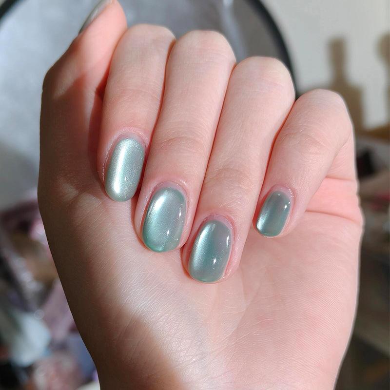 763 Усовершенствованные прозрачные носимые ногти «Кошачий глаз» - Отбеливающая ледяная заплатка, Съемные и стильные