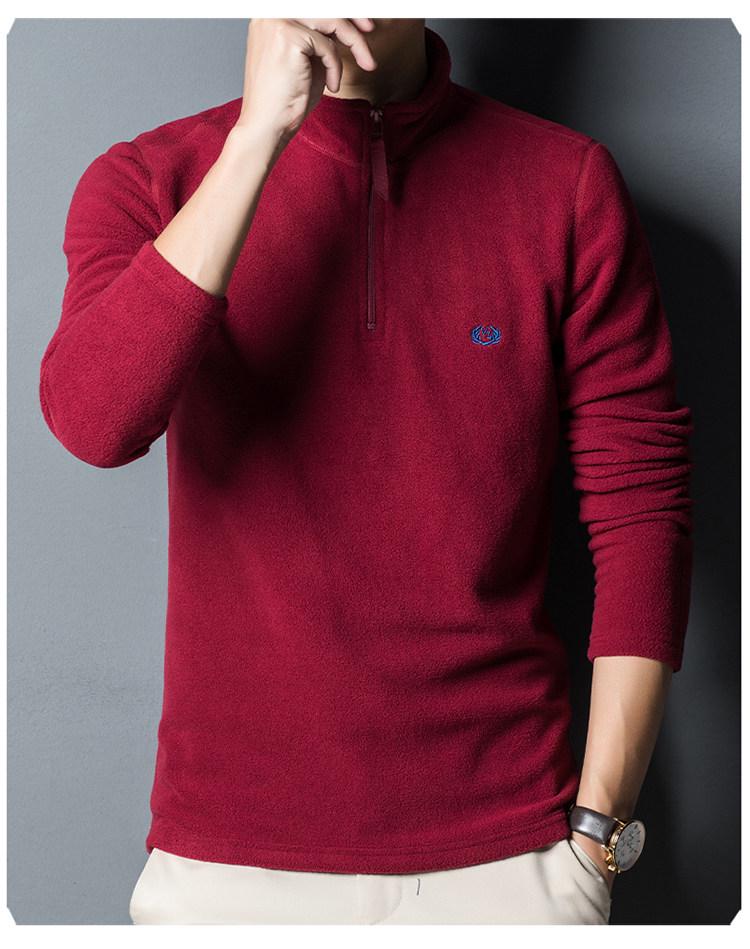 Men's Autumn/Winter Woodpecker Polartec Half-High Collar Zipper Fleece Hoodie