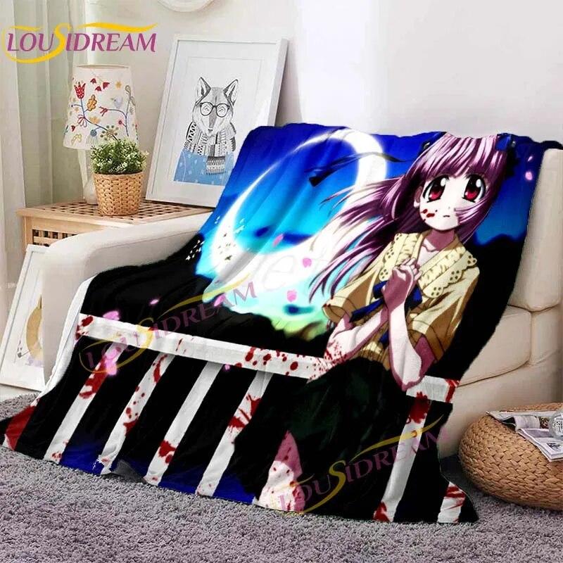 Одеяло с изображением аниме Elfen Lied, одеяло с мультяшным принтом, фланелевое одеяло, одеяло для кровати, дивана, гостиной, домашний декор, подарок для фанатов