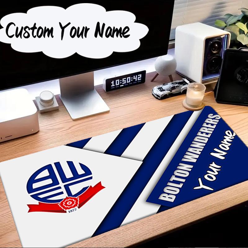 Custom Name Mouse pad Bolton Wanderers Crest Design Mouse Pad Desk Mat, Non-Slip Rubber Backer Pad For Computer Notebook Gaming Mouse Pad Gift