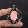 Pink Opal Pendant Copper Wire Wrapped Pendant Genuine Gemstone Pendant Handmade Brand New Pendant Copper Wire Wrap Jewelry Mother's Day Gift