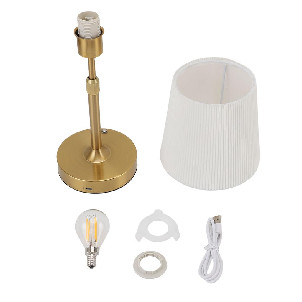 Cordless LED Table Lamp Touch Control Stepless Dimmable E12 Rechargeable Bedside Table Lamp for Nightstand Living Room