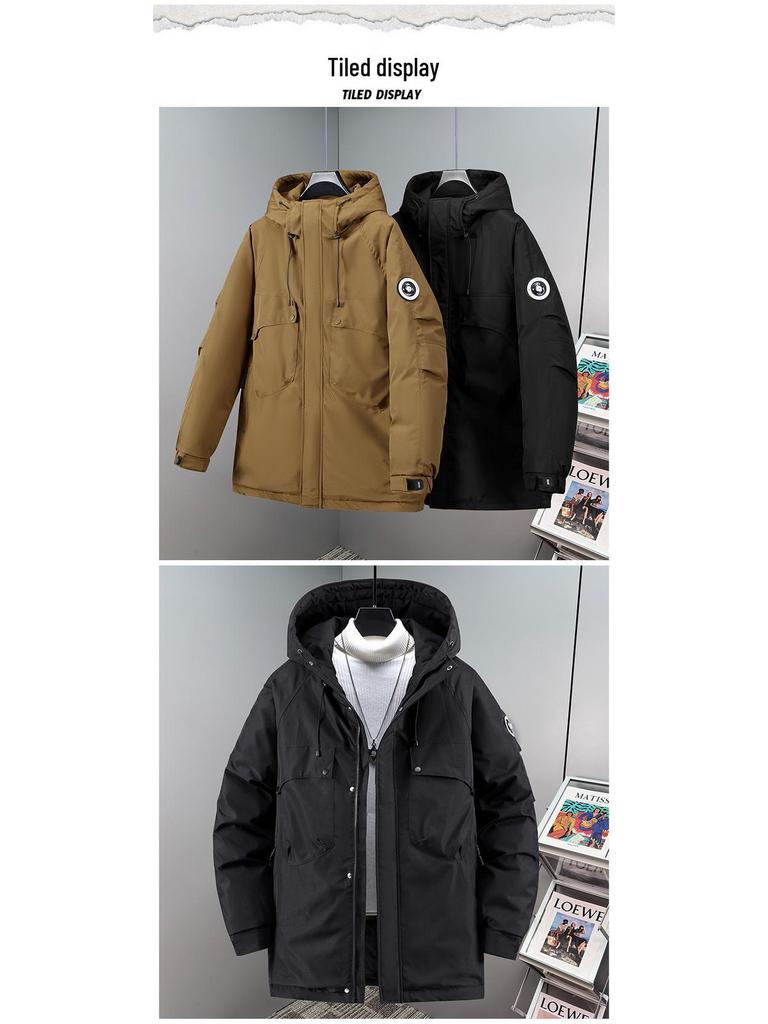 Мужская зимняя хлопковая куртка большого размера 2025 - Теплая, защита от холода, верхняя одежда