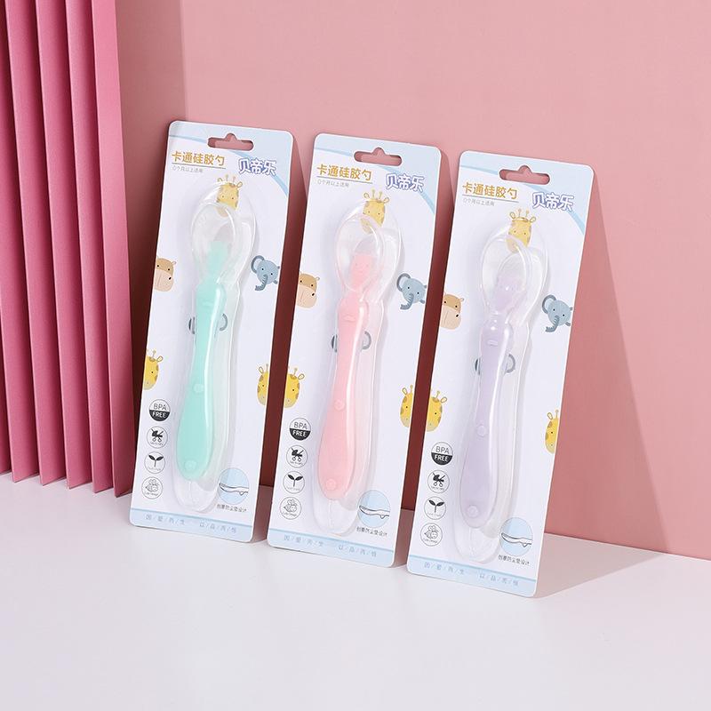 1 шт. Силиконовая ложка для кормления ребенка, Мягкая ложка для детей и новорожденных, Силиконовая ложка для кормления прикормом