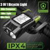 4 Mode USB Bike Light Lamp Bicycle Computer 3 Mode Horn Flashlight Cycle Bike Speedometer Led Front Lights Cycling Headlight