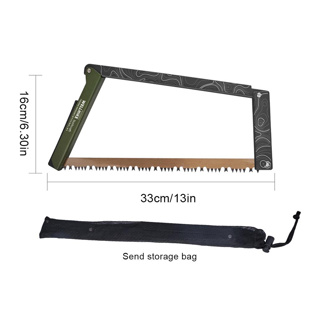 Складная пила для кемпинга, портативная, 33 см, лезвие для ножовки по металлу из марганцевой стали, с отсеком для хранения, складные лесозаготовительные инструменты для ветвей деревьев