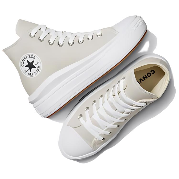 Converse Chuck Taylor All Star Move Platform High Fossilized Серые женские кроссовки Белый Черный A07579C