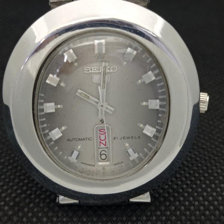 Б/У винтажные мужские часы SEIKO 5 AUTOMATIC 6319A JAPAN с датой 621d-a415807-2
