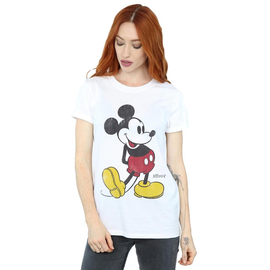 Disney Женская/дамская футболка бойфренда с Микки Маусом Classic Kick из хлопка