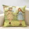 Art Sarah Kay Swing Girl Cushion Cover Durable Hypoallergenic Organic Linen Short Pillow Cover Washable