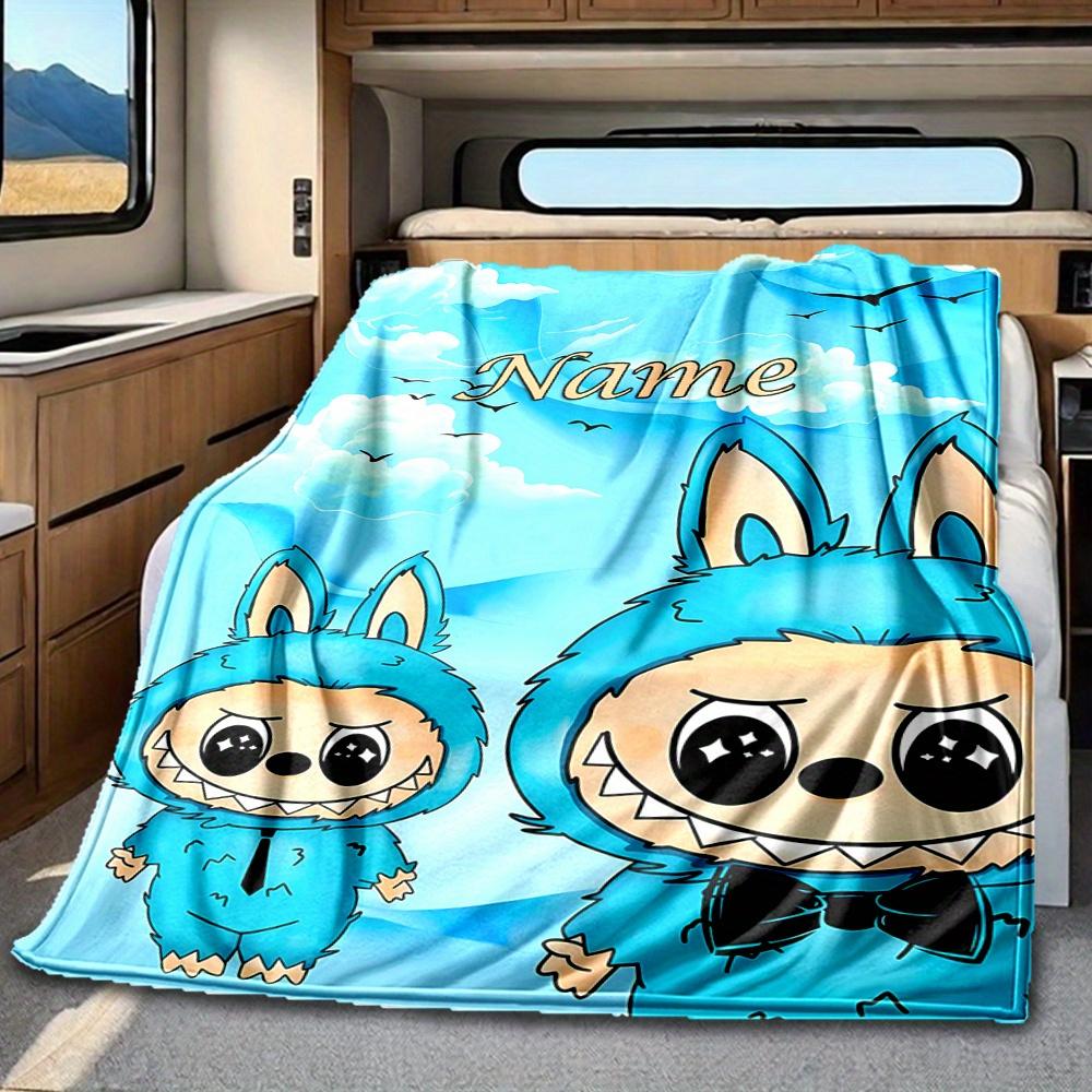 Cute Monster Friends Blanket Personalized Name Soft Comfortable Stylish Blanket Car Blanket Perfect For Travel Camping Outdoor Home Suitable For All