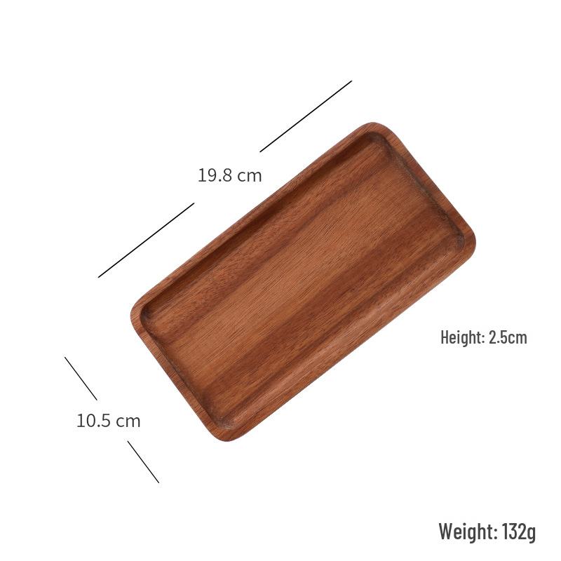 Acacia Wood Food Tray with Resin Marble Coaster - Perfect for Serving Tea, Bread, Fruit and Dinner