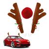 3Pcs Christmas Car Decorations Car Reindeer Antlers Red Nose Kit Festive Auto Accessories for Sedans Trucks