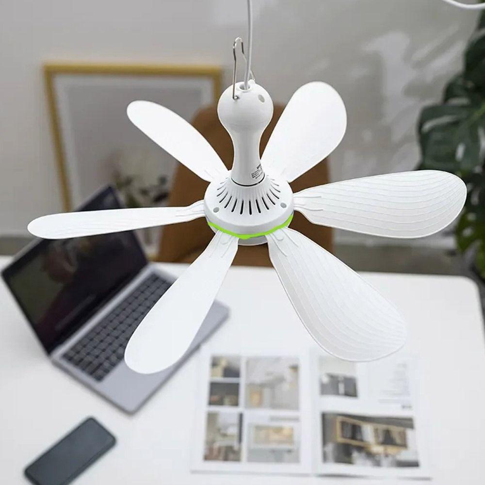 Silent Electric Fan 4-speed Hanging Camping Tent Fan Portable Ceiling Fan Dormitory