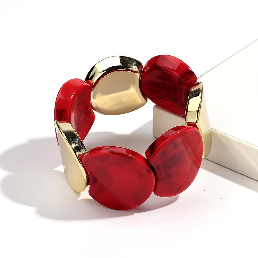 Round Spliced Elastic Rope Bracelets for Women European and American Fashion Simple Acrylic Bracelet Personalized Hand Jewelry