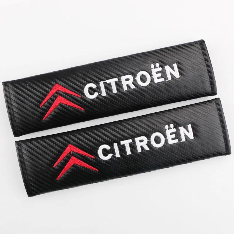 AVG2  for Citroen C4 C3 C5 C1 C2 Berlingo C-Elysee C4-Picasso C4-Aircross Carbon fiber Car Seat belt Cover Protective Pad Accessories