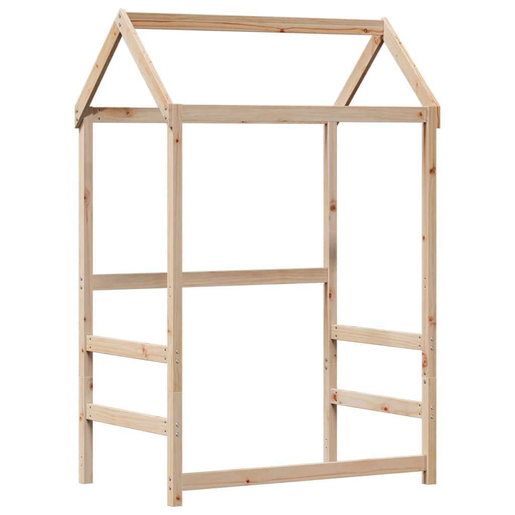 Solid Wood Bed with Canopy 75x190 cm Pine