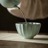 125ml  Azure Porcelain Tea Bowl Handmade Ru Kiln Ceramic Tea Cup Lotus Petal Cup Kung Fu Tea Single Cup Special Master Cup Gifts