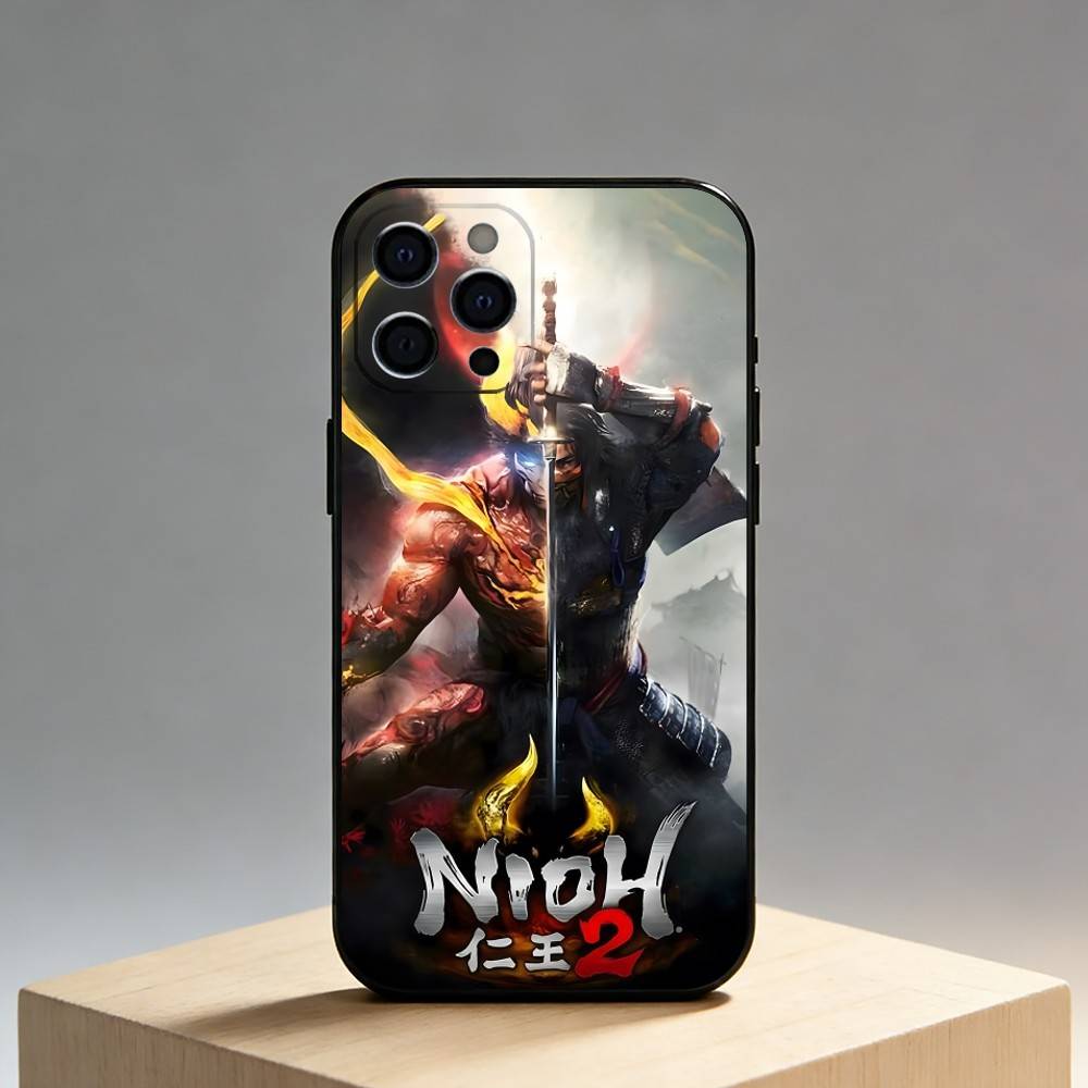 Игровой чехол для телефона N-Nioh Pritend для iPhone17,16,15,14,13,12 Plus,Max Мягкий силиконовый черный чехол