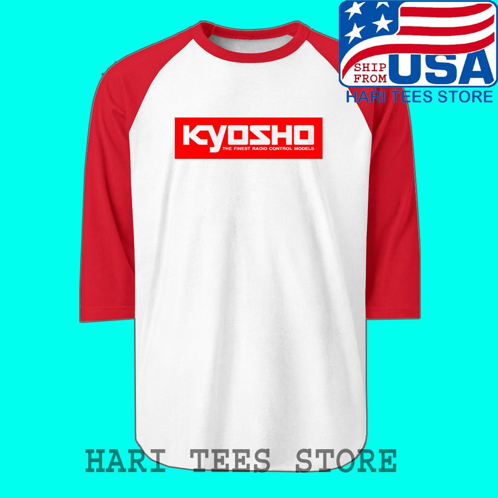 Kyosho RC Remote Control Raglan White Red Size S to 2XL Unisex T-Shirt