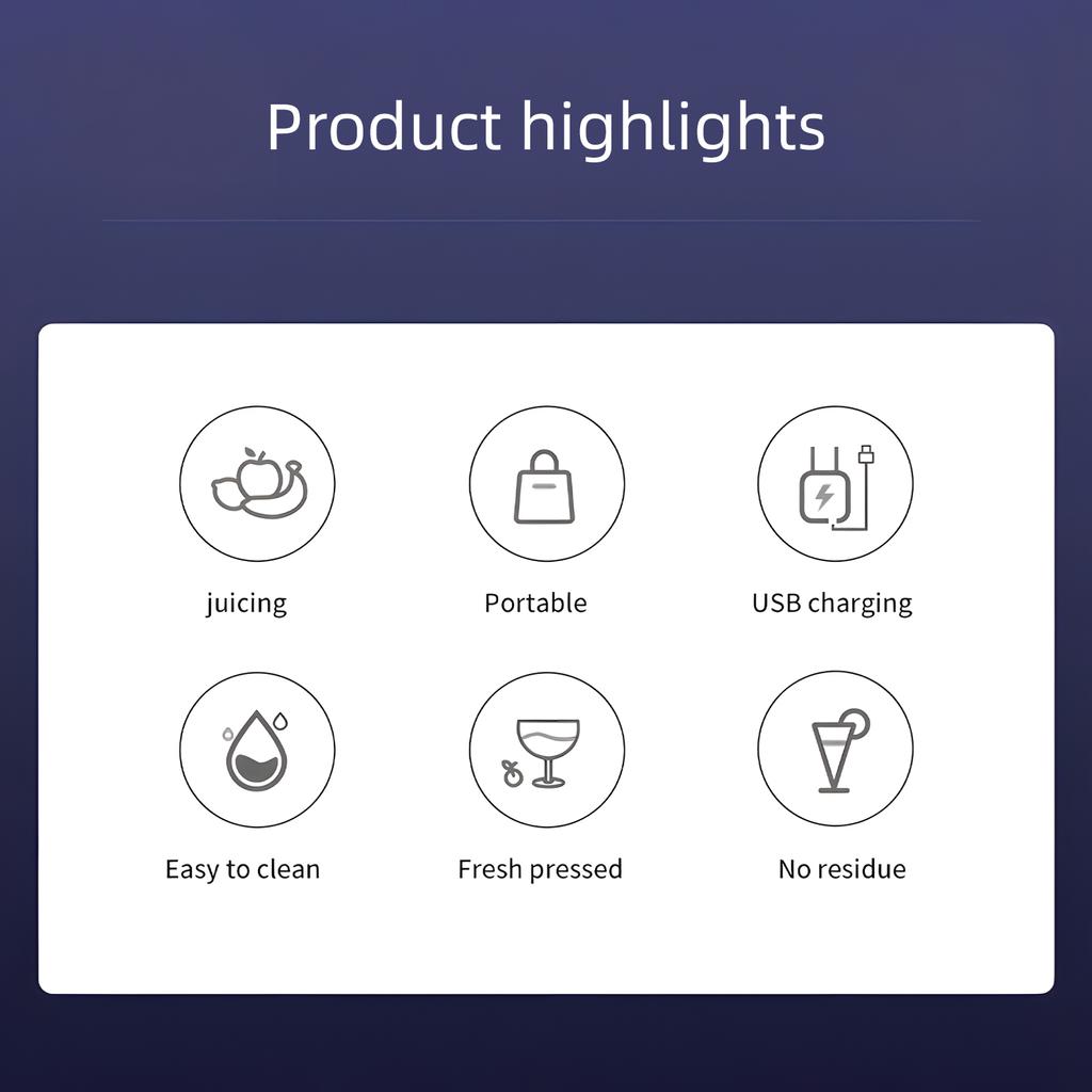 Электрическая соковыжималка для цитрусовых, перезаряжаемая через USB, автоматическая беспроводная соковыжималка для апельсинов с высоким выходом сока, соковыжималка