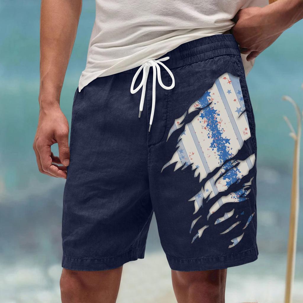 Мужские летние большие повседневные свободные спортивные брюки пляжные шорты