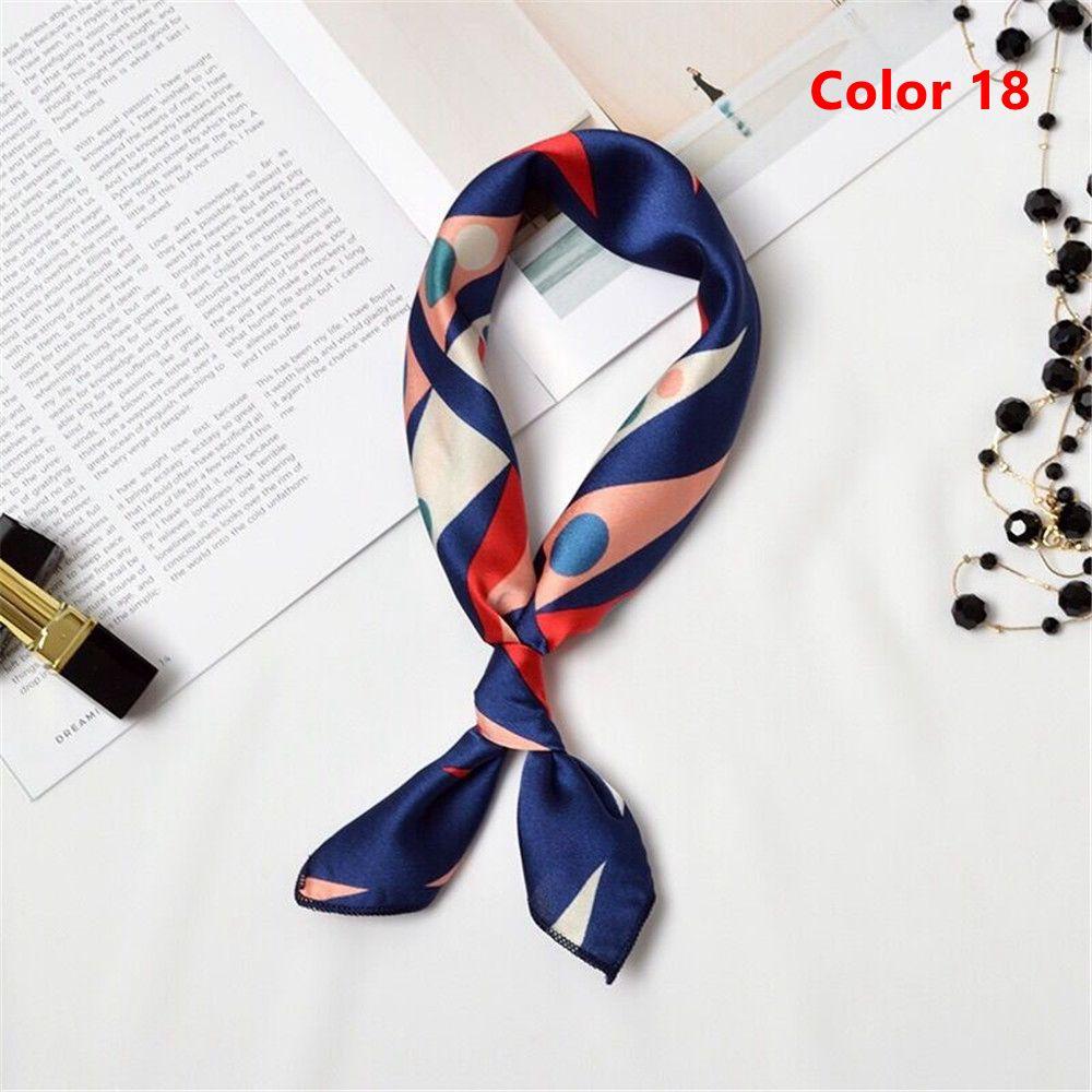 Gifts Elegant Women Silk Feel Satin Square Scarf Head Neck Hair Tie Band
