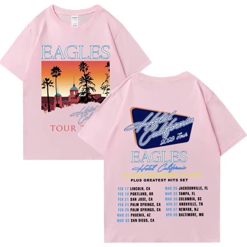 Американские рок-группы Eagles Тур Мужская Женская Графика Футболка Высокое Качество Унисекс Чистый Хлопок Принт Повседневные Футболки с Коротким Рукавом
