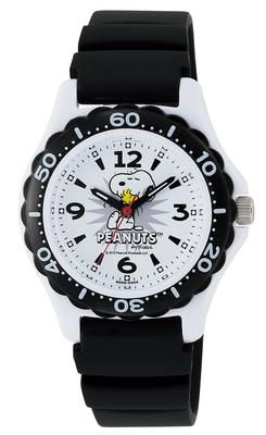 Часы Analog Snoopy водонепроницаемый уретановый ремешок белый x черный [Q&Q] AA96-0016