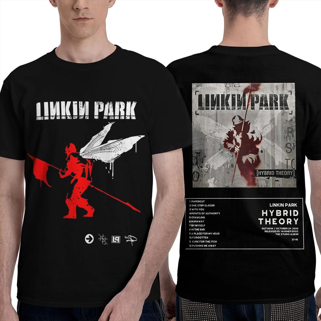 L-Linkin P-Park Men T Shirt Band Crazy Tee Shirt Short Sleeve Crewneck T-Shirt 100% Cotton Plus Size Clothes
