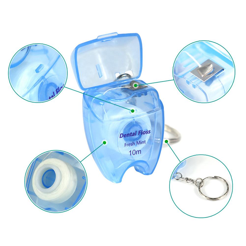 10m Mint Dental Flosses Keychain Portable Oral Care Gums Teeth Cleaning Tool For Go Out Travel Readys A Confident Smile