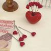 Loving Heart Love Fruit Fork Set Red Pink Plastic Fork Cute Dessert Cake Fork  Household
