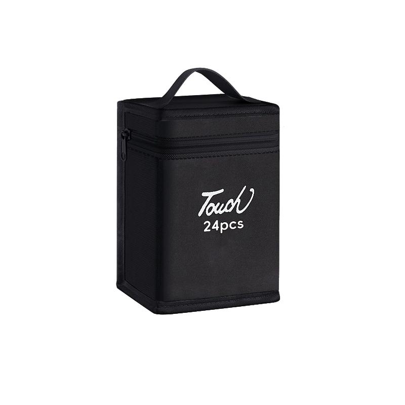 12-168Pcs Markers Pen Black Storage Bag Massive Large Capacity Zipper Folding Art Markers Zipper Canvas Pencil Bag