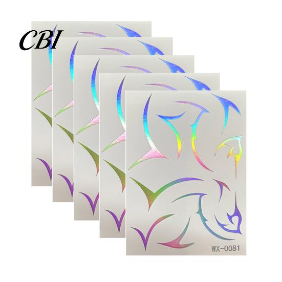 Temporary Body Art Decals 5 Sheets Holographic Lightning Tattoos, Waterproof Flash Tattoo Stickers Stickers, Full Color for Festival Party Easy Apply