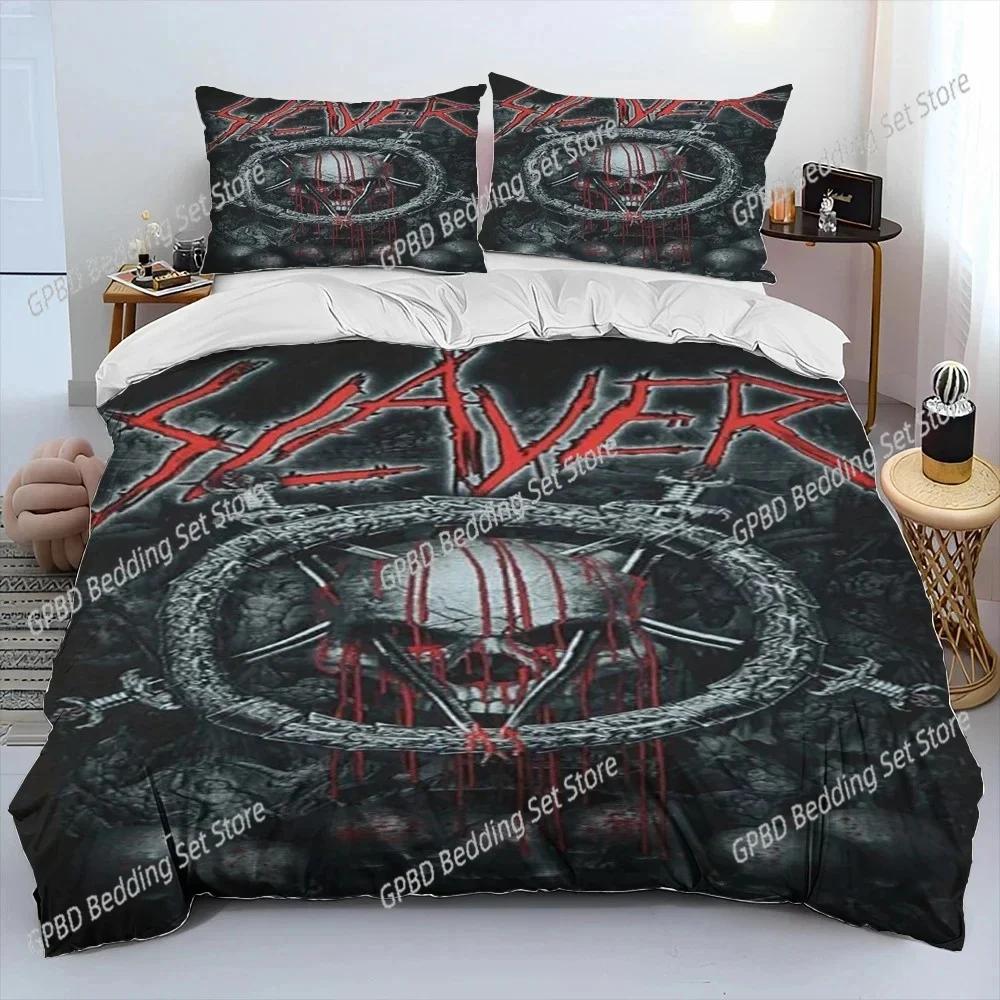 Одеяло 3D-печать Slayer Музыкальная группа Хэви-метал Комплект постельного белья Спальня Мягкий Современный S Удобное Стеганое одеяло
