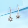 S925 Sterling Silver Earrings Women's Style Fashion Temperament Tassel Acrylic Retro Six Claw Ear Hook 1 Carat Moissanite Earrings