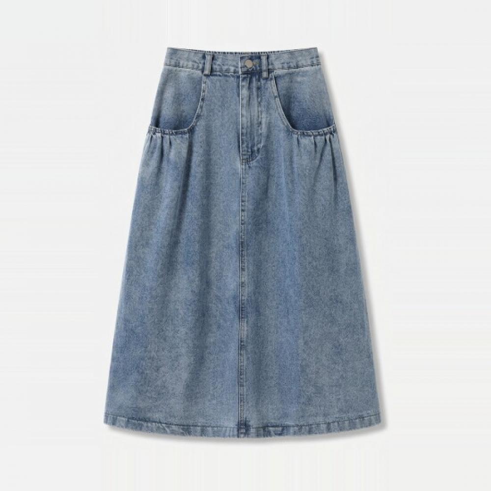 Karra Shirred Pocket Denim Skirt A5s0202