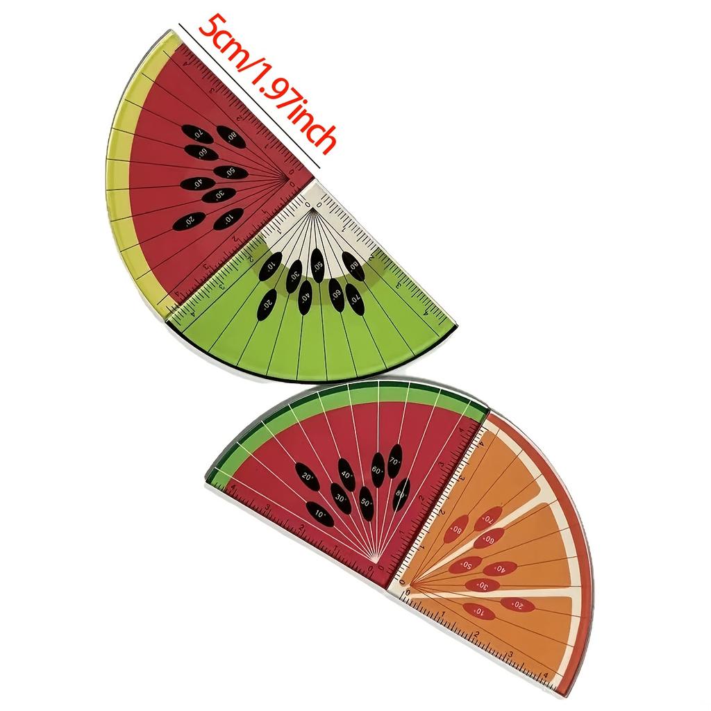 4Pcs Mini Fruit‑Shaped Acrylic Rulers, Colorful Palm‑Sized Cute Measuring Rulers Stationery Gift for Daily Use