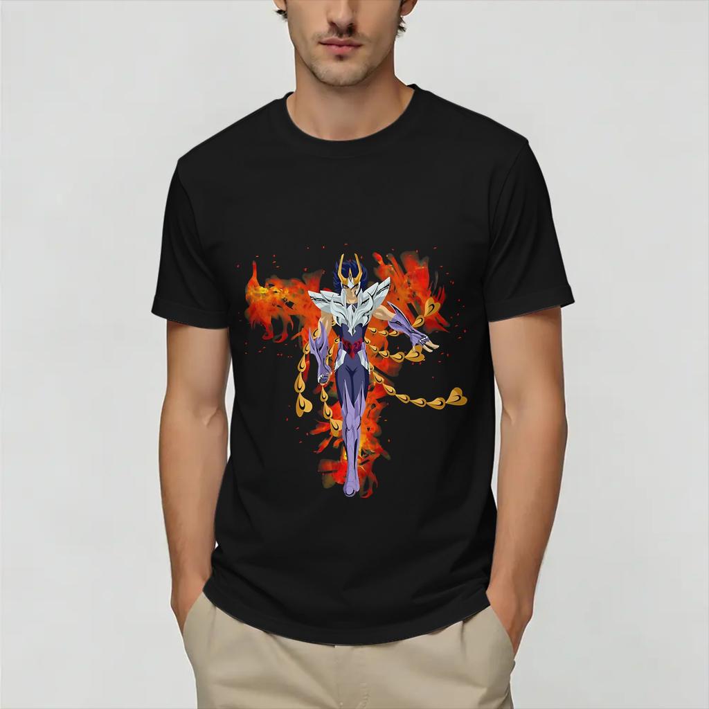 Unisex TShirt Ikki Saint Seiyas Unique Pure Cotton Tee Shirt Short Sleeve T Shirt Round Collar Clothing Graphic Printed
