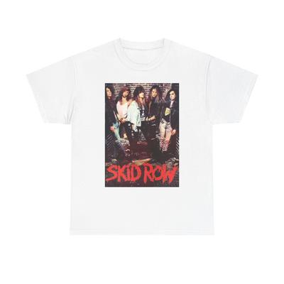 Футболка с графикой Skid Row Винтажный мерч рок-группы Унисекс Тяжелый хлопок