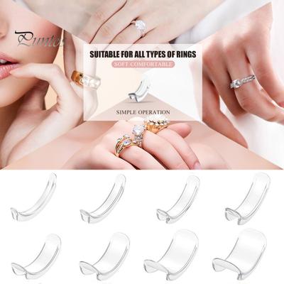 8 шт./компл. коврик для регулировки размера кольца, прозрачный, невидимый, не вызывающий раздражения, многоразовый, мягкий, противоскользящий, разные размеры, коврик для уменьшения размера кольца, защитный коврик для кольца
