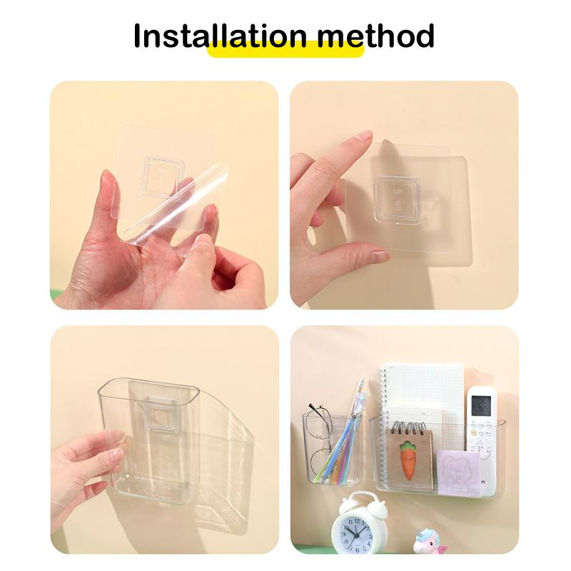 Прозрачная настенная коробка для хранения, настенная прикроватная полка без перфоратора, подвесной настенный органайзер для ключей, косметический ящик для хранения