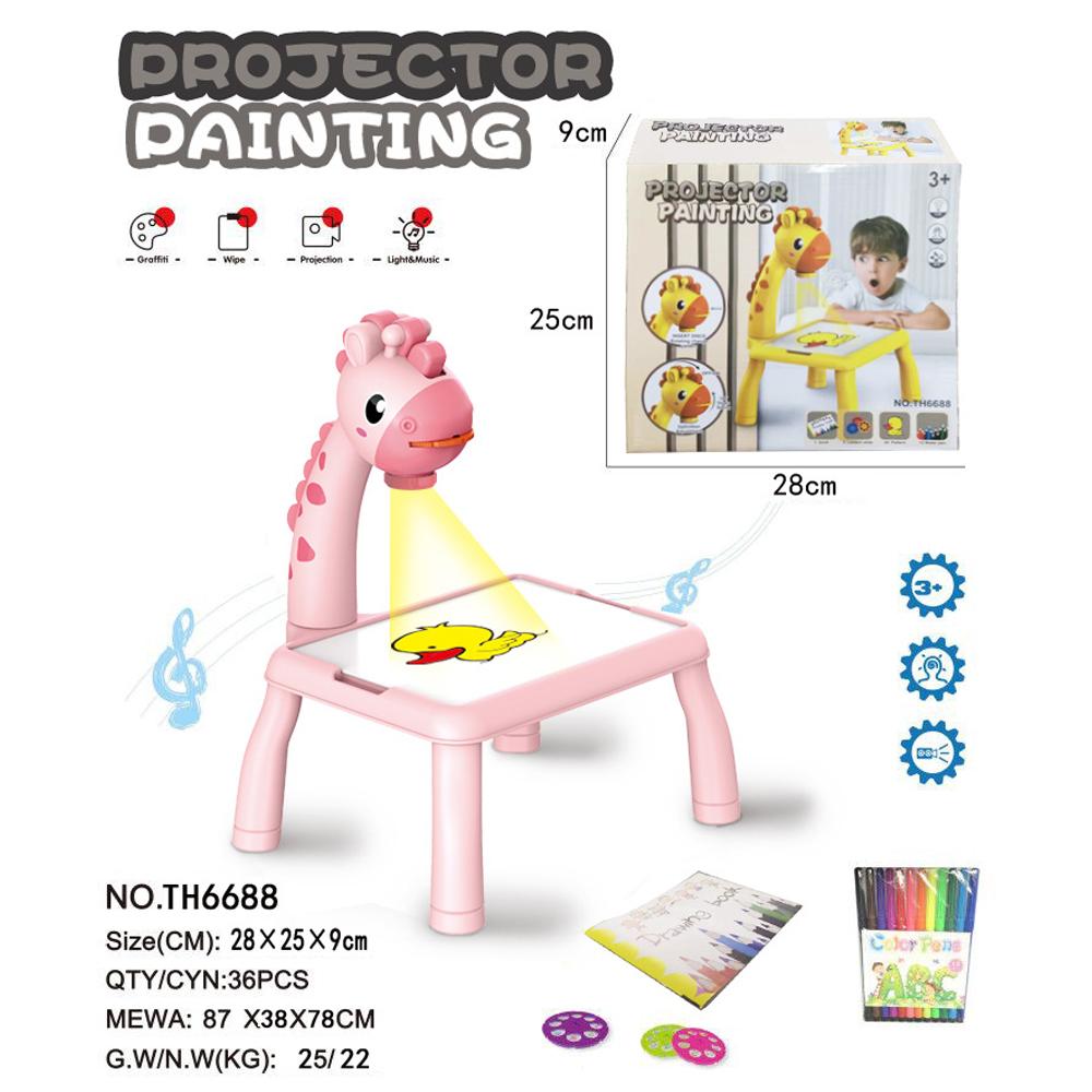 Детский мини-светодиодный проектор для рисования, художественный стол, светящаяся игрушка для детей, доска для рисования, небольшой стол, обучающий инструмент для рисования, ремесло