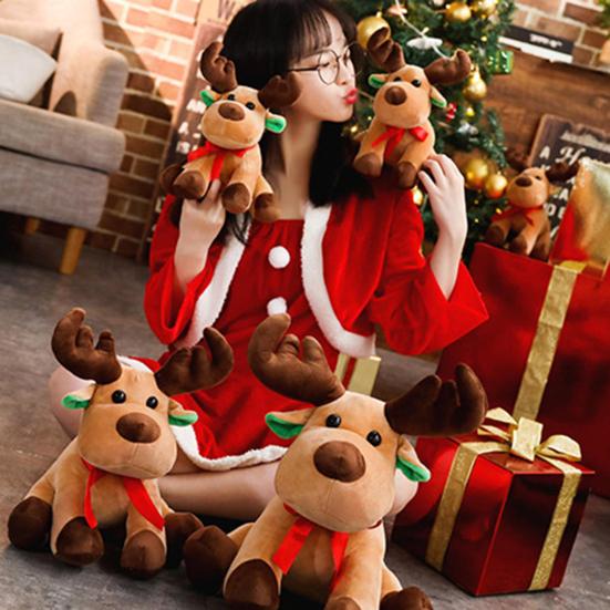 Рождественский олень плюшевая игрушка подушка супер мягкая кукла-животное рождественская елка зимнее праздничное украшение подарок для детей взрослых