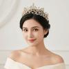 Shiny Baroque Crown Gold Rhinestone Crown Luxury Princess Tiara  Dress Accessories