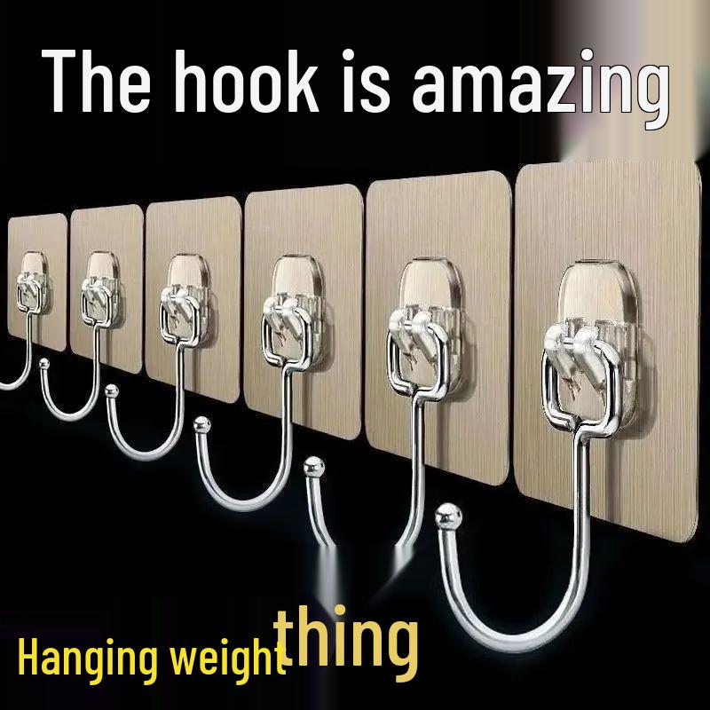 Strong Adhesive No-Drill Hook – Traceless Bathroom/Kitchen Accessory for Heavy Cookware